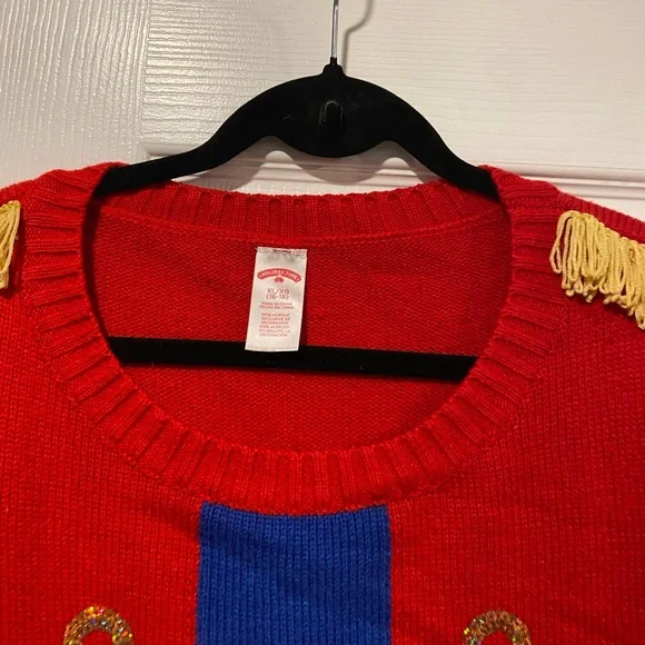Holiday Time Size XL Toy Soldier Crew Neck Embellished Christmas Ugly Sweater - Picture 5 of 8